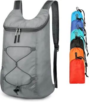 16L Hiking-Daypack Lightweight-Foldable Travel-Backpack Water-Resistant Camping Outdoor Packable Easy Carry-on Bag (Gray)