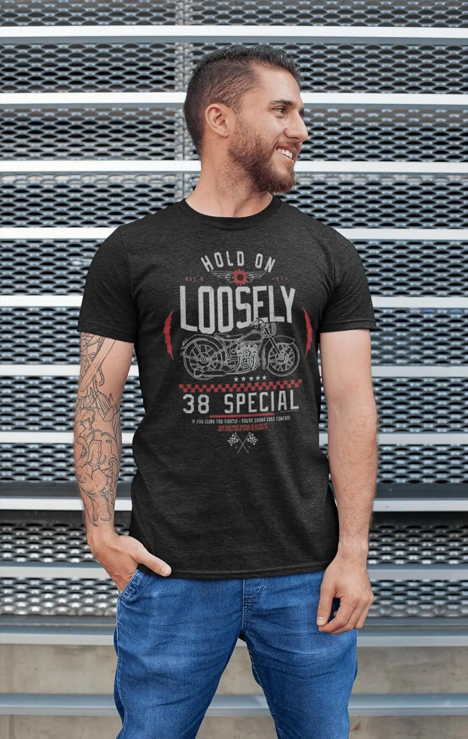 38 Special Hold On Loosely Black Heather Mens Short Sleeve T Shirt Vintage Style Graphic Tees