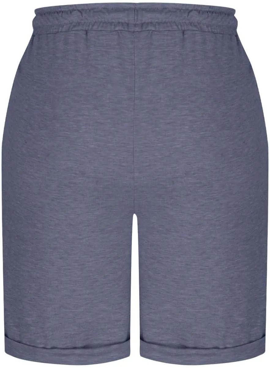 Bermuda Shorts for Women Knee Length Linen Capris Summer Casual Straight Leg Loose Beach Capri Pants with Pockets