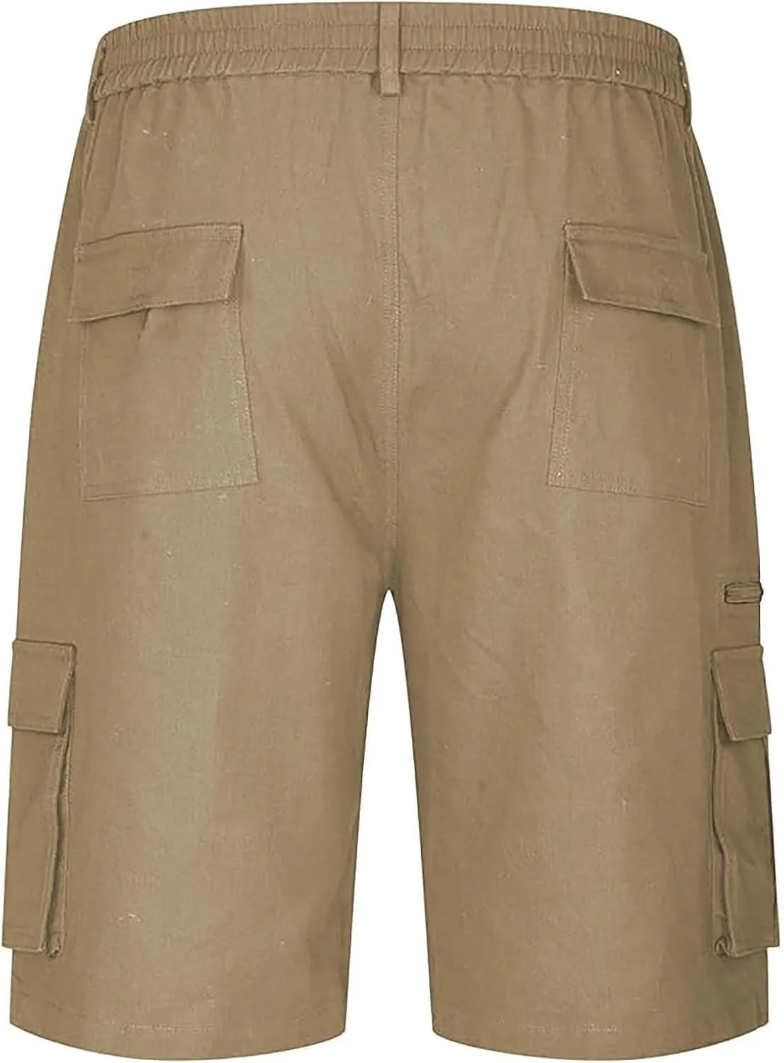 Cargo Shorts for Men Big and Tall Casual Summer Hiking Pants Elastic Waist Knee Length Bermuda Shorts with Pockets
