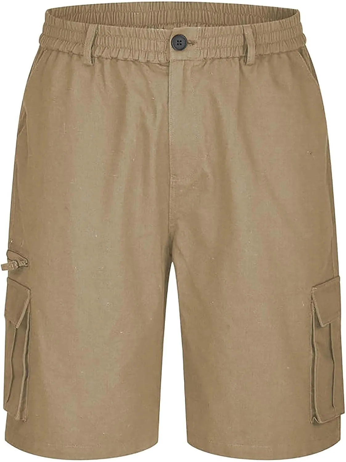 Cargo Shorts for Men Big and Tall Casual Summer Hiking Pants Elastic Waist Knee Length Bermuda Shorts with Pockets