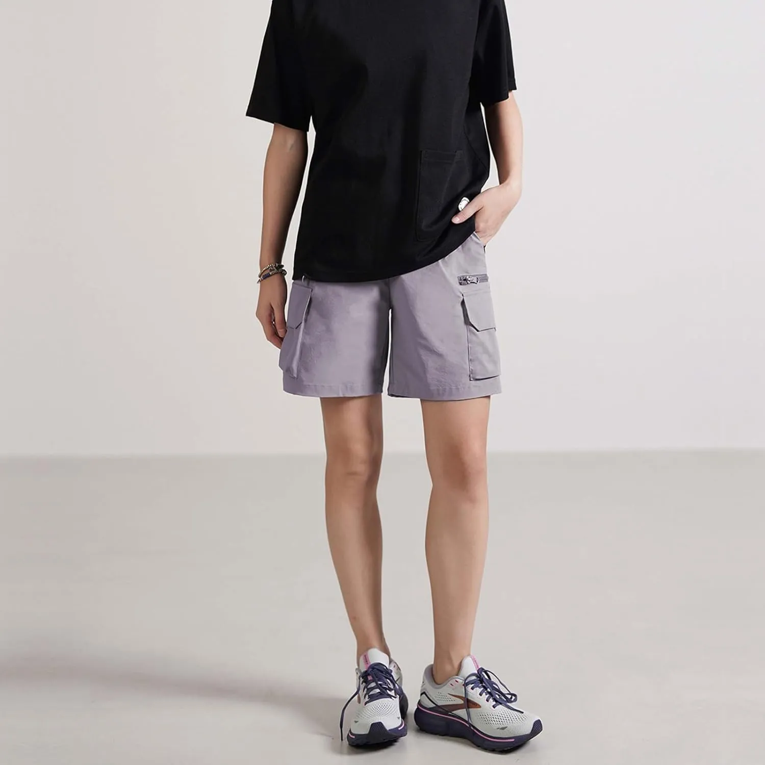 Cargo Shorts Women Y2K Baggy Knee Length Athletic with Pockets Hiking Waterproof Black Pants Men Summer Outfits