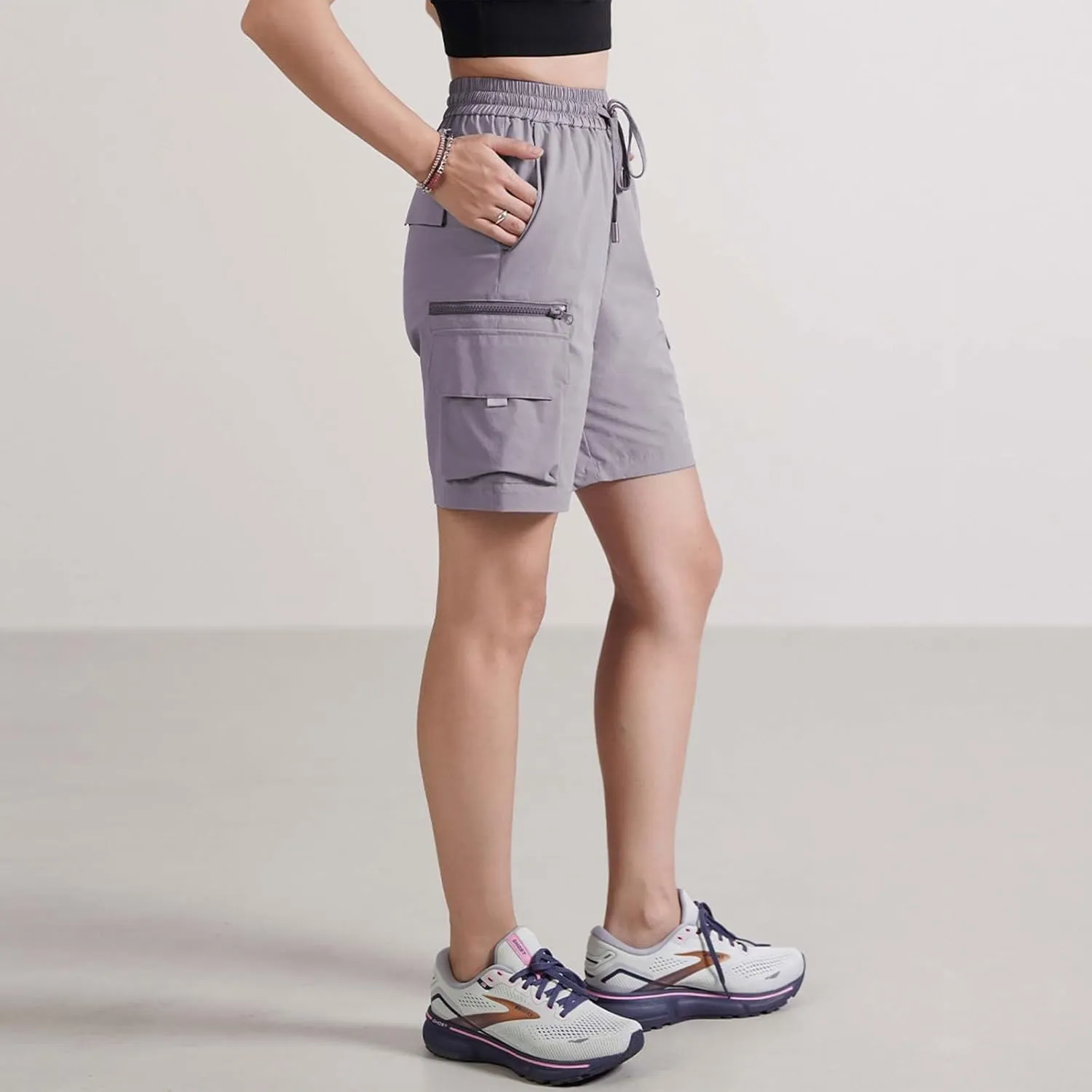 Cargo Shorts Women Y2K Baggy Knee Length Athletic with Pockets Hiking Waterproof Black Pants Men Summer Outfits