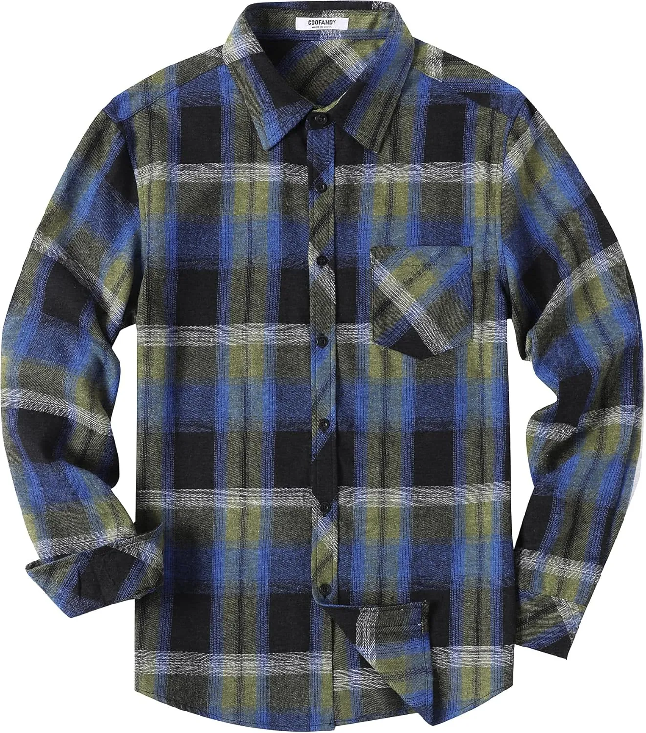 COOFANDY Men's Flannel Plaid Shirts Long Sleeve Button Down Shirts Casual Fall Shirt Jacket