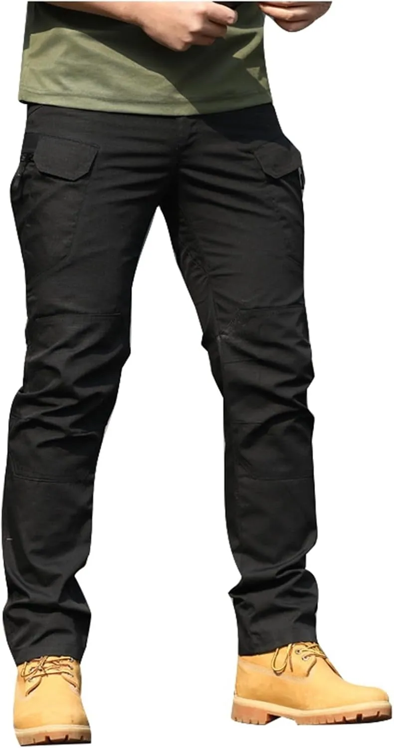 Fxbar Men's Stretch Tactical Pants Breathable Ripstop Cargo Pants Outdoor Lightweight EDC Work Hiking Pants for Men