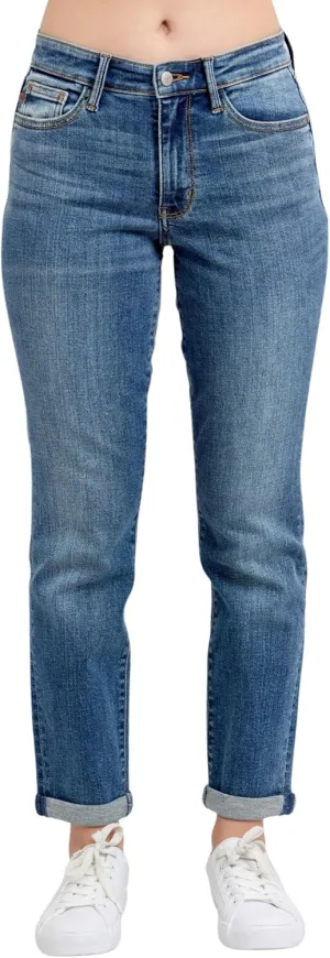 Judy Blue Classic Mid Rise Vintage Wash Boyrfriend Jeans