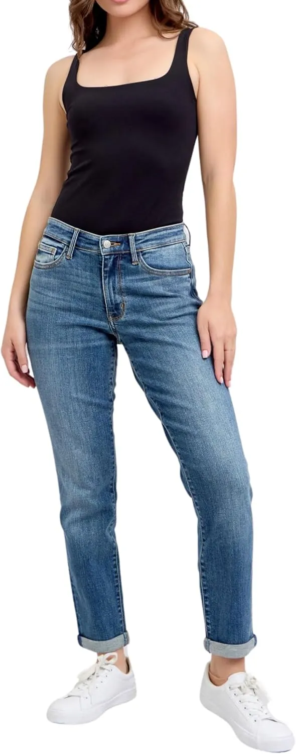Judy Blue Classic Mid Rise Vintage Wash Boyrfriend Jeans