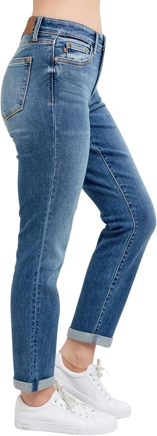 Judy Blue Classic Mid Rise Vintage Wash Boyrfriend Jeans