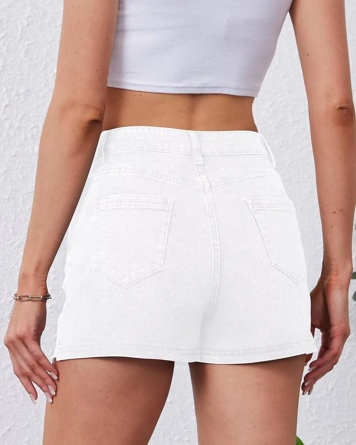 KDF Denim Skort for Women Denim Skirt with Shorts Frayed Raw Hem Mini Skort Blue Jean Skirt for Women Jean Skort