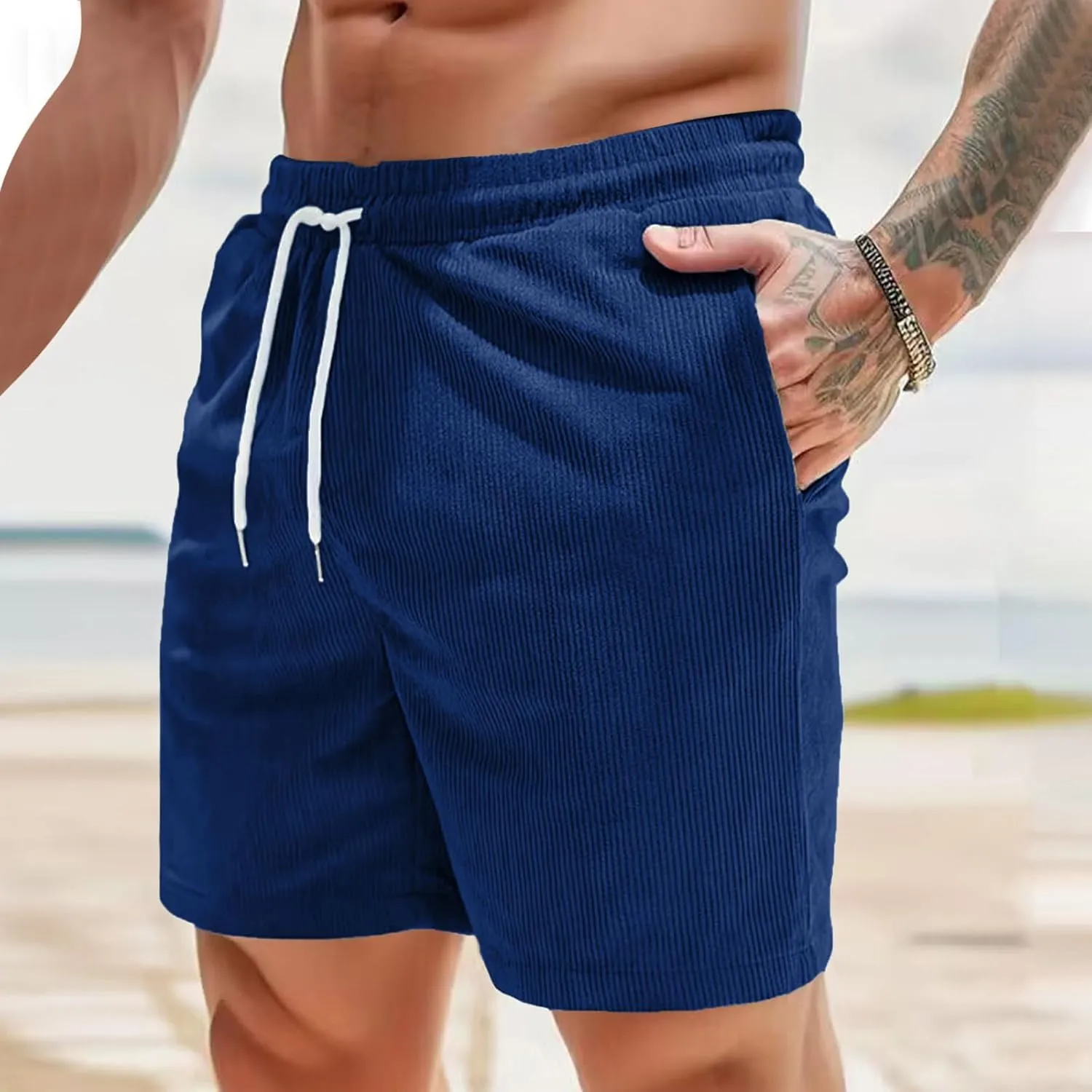 Mens Home Shorts Soft Comfortable Breathable Short Summer Elastic Drawstring Quick-Dry Casual Lounge Short Pant