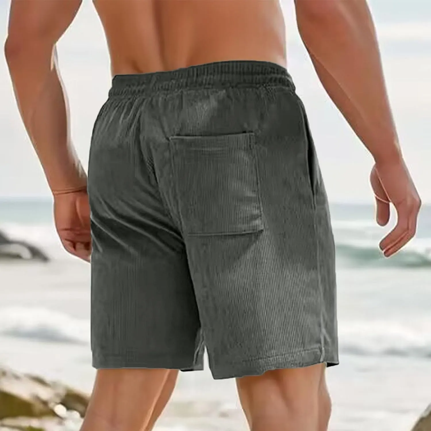 Mens Home Shorts Soft Comfortable Breathable Short Summer Elastic Drawstring Quick-Dry Casual Lounge Short Pant
