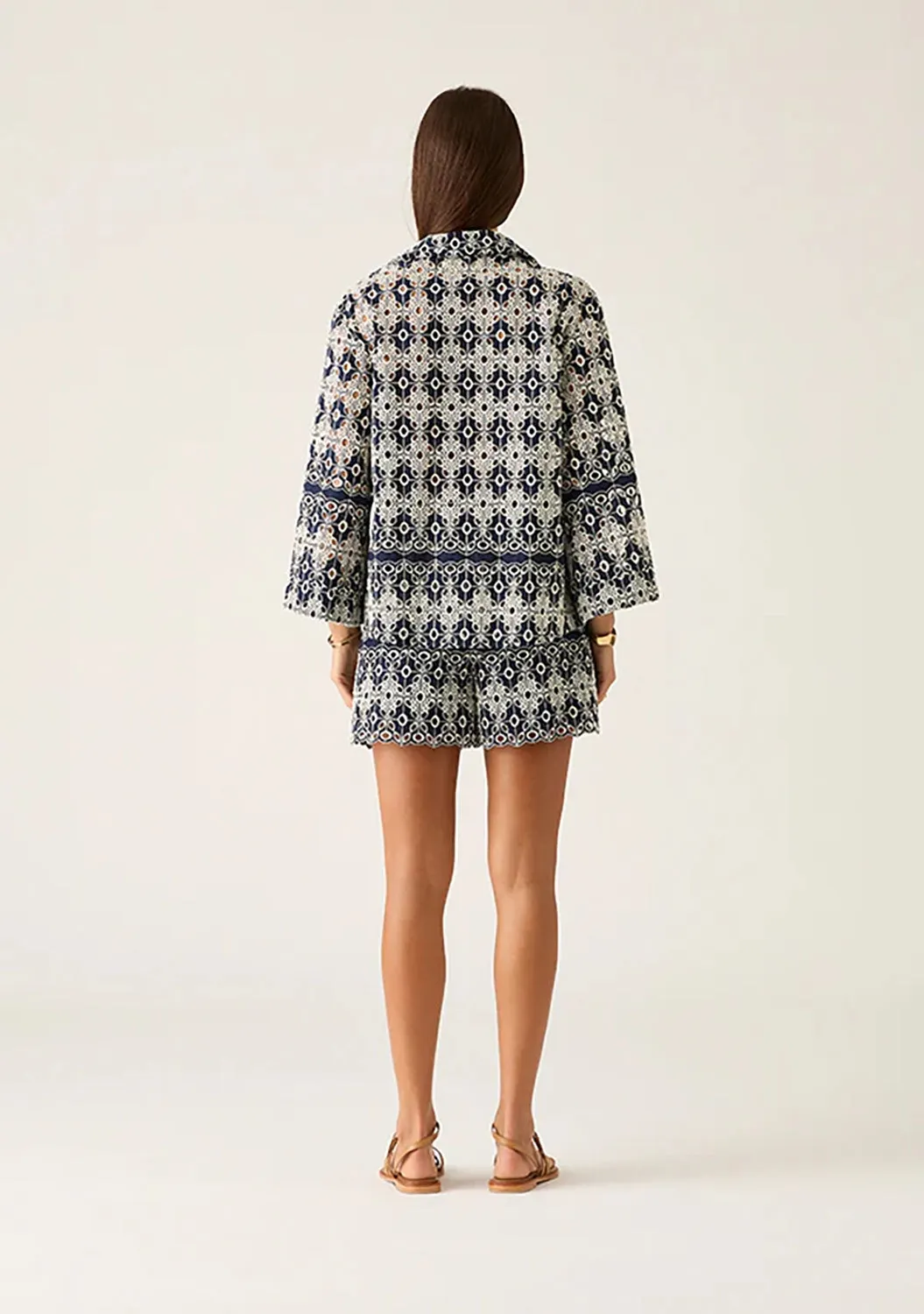 MOS THE LABEL | PEDRA EMBROIDERY SHORTS | NAVY