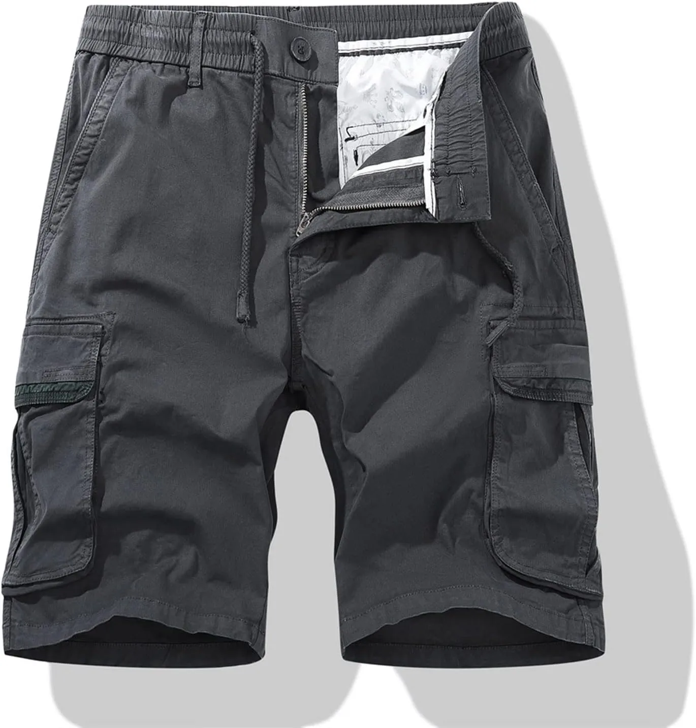 Muscularfit Linen Shorts for Men 2023 Casual Elastic Waist Cargo Short with Pockets Regular and Big & Tall Summer Beach Short