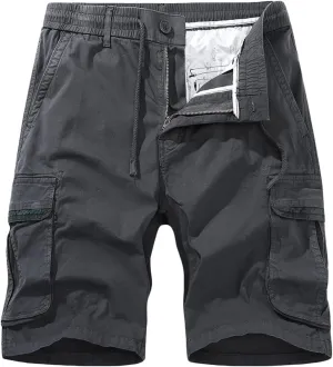 Muscularfit Linen Shorts for Men 2023 Casual Elastic Waist Cargo Short with Pockets Regular and Big & Tall Summer Beach Short
