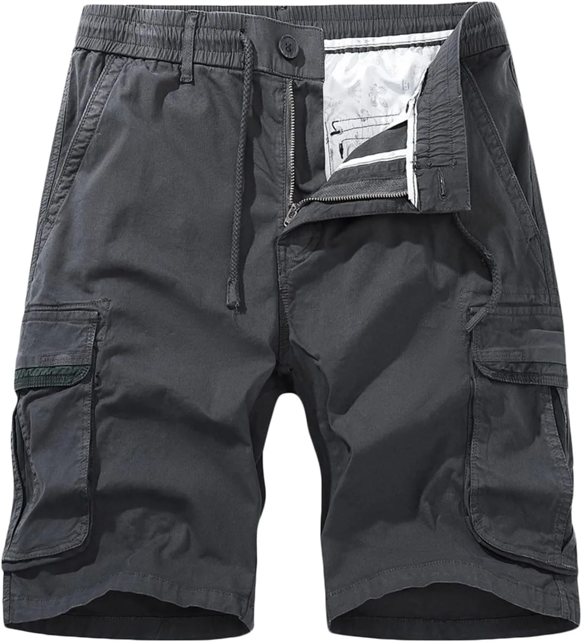 Muscularfit Linen Shorts for Men 2023 Casual Elastic Waist Cargo Short with Pockets Regular and Big & Tall Summer Beach Short