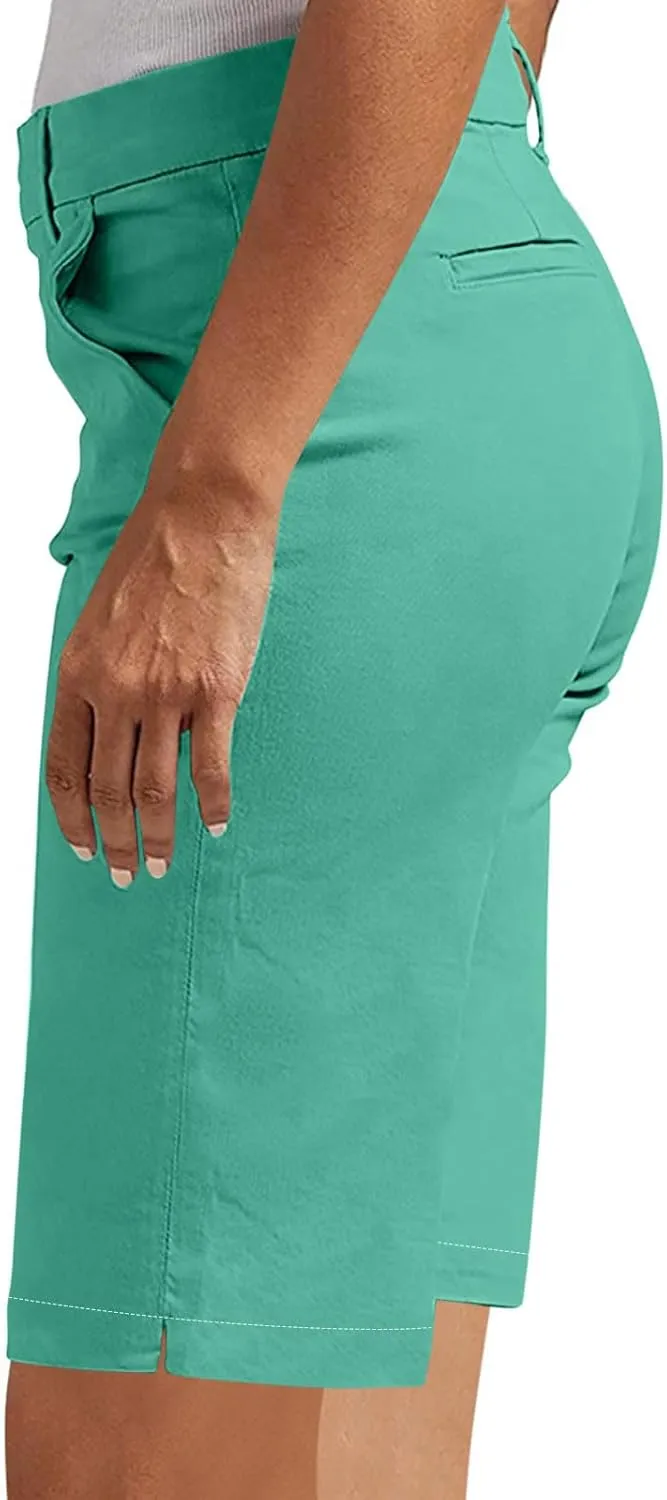 NaRHbrg Womens Bermuda Shorts Casual Summer Loose Athletic Short Lightweight Stretch Shorts Running Comfy Pants with Pockets