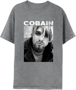 Nirvana Tshirt Kurt Cobain Photo Adult Sport Gray Short Sleeve T Shirt 90s Music Vintage Style Graphic Tees