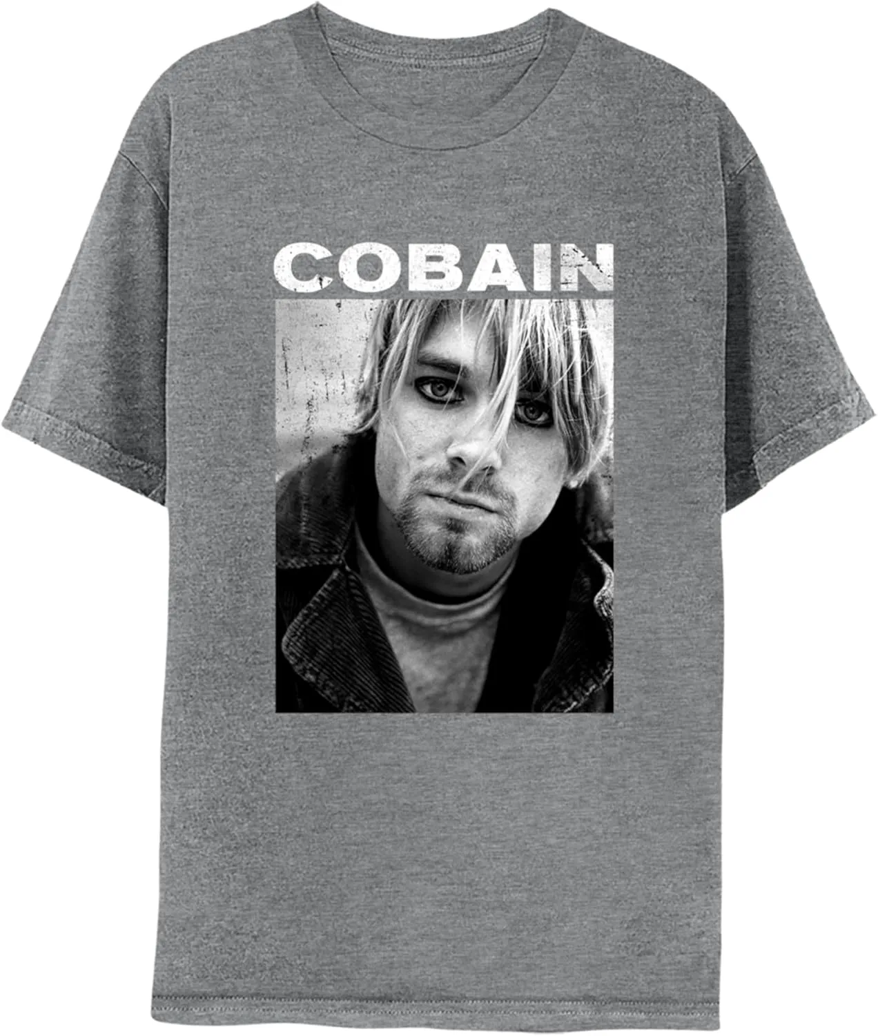Nirvana Tshirt Kurt Cobain Photo Adult Sport Gray Short Sleeve T Shirt 90s Music Vintage Style Graphic Tees