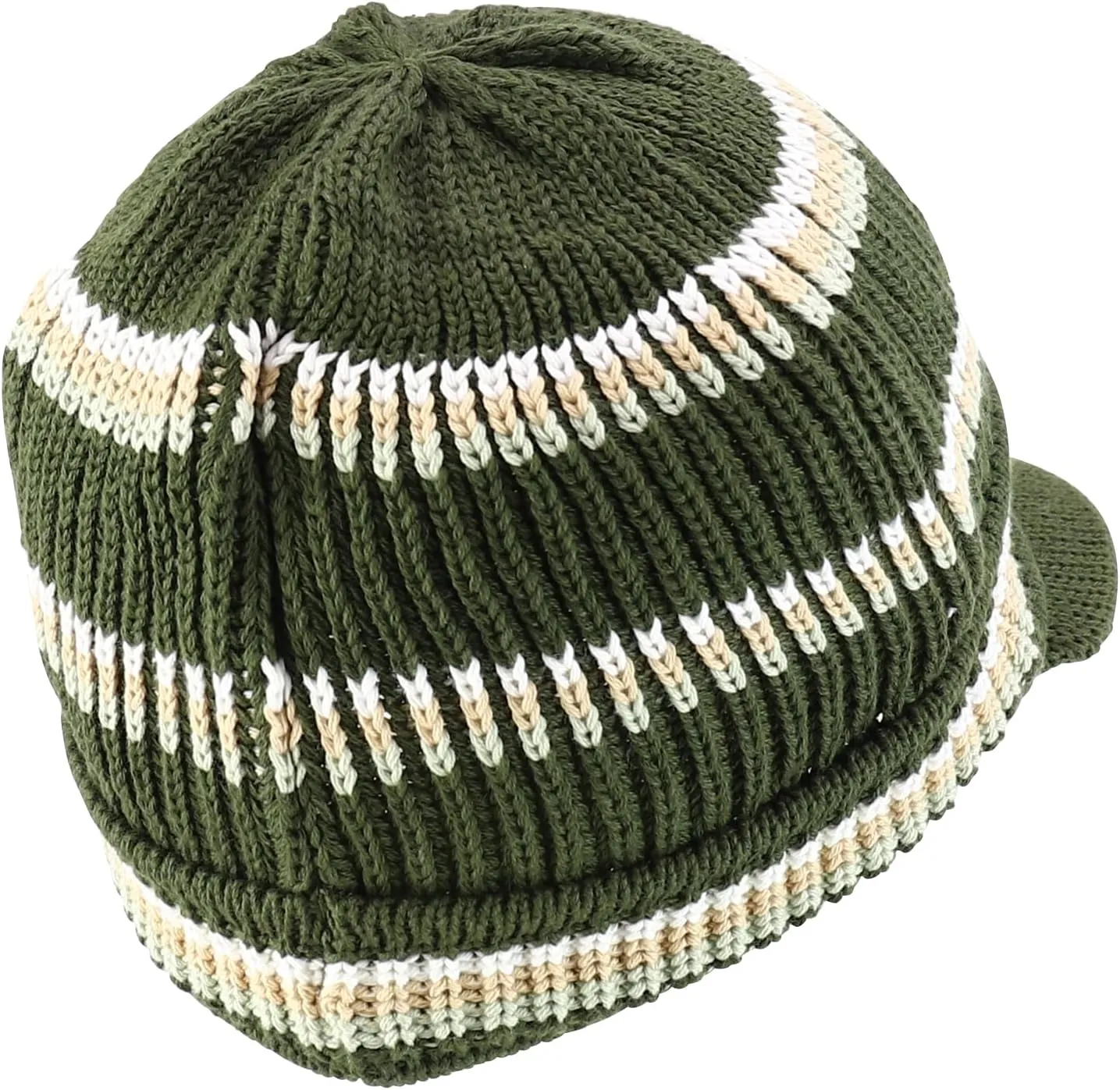 Rasta Cotton Rib Knitted Beanie Visor