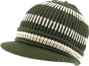 Rasta Cotton Rib Knitted Beanie Visor