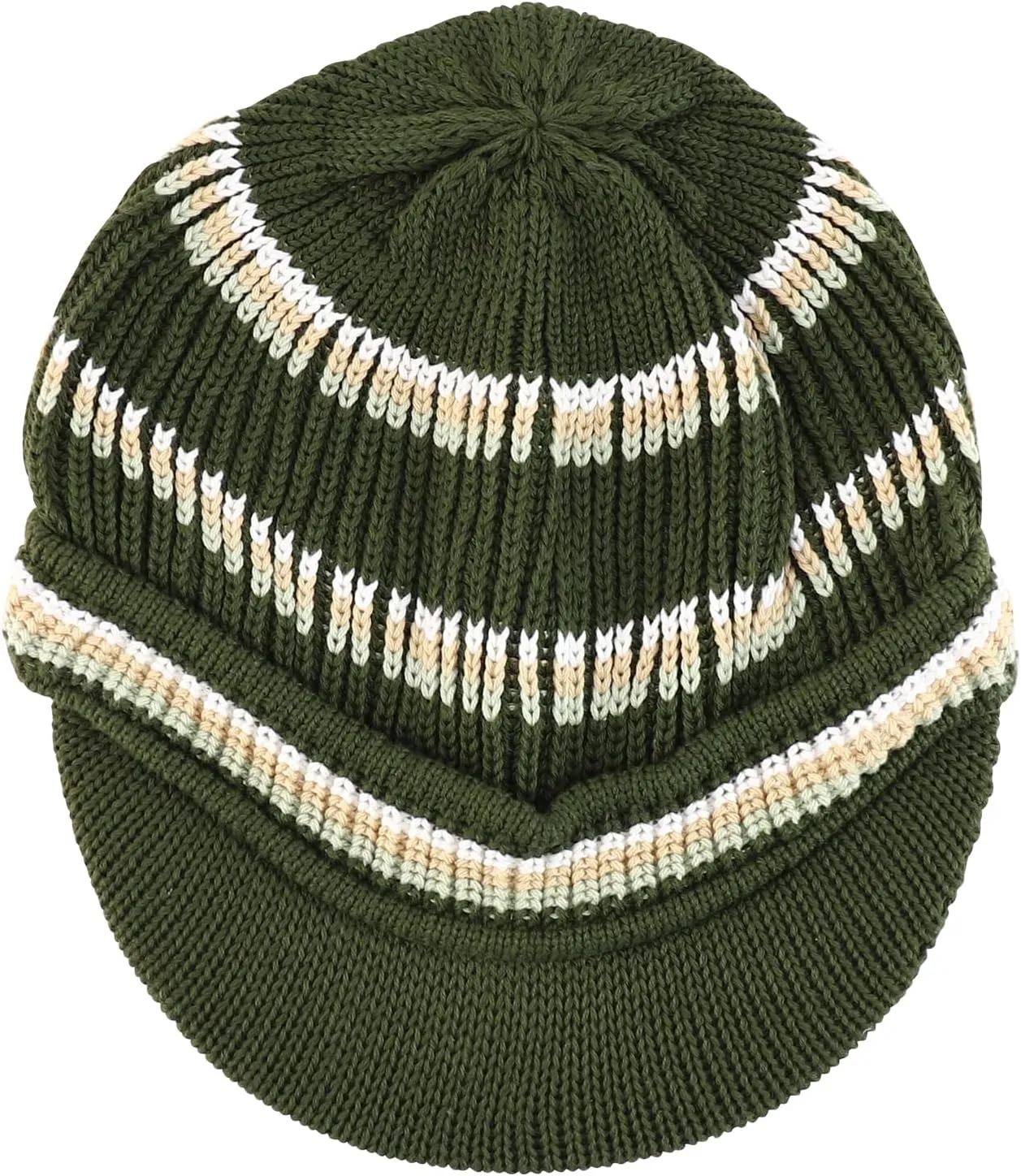 Rasta Cotton Rib Knitted Beanie Visor