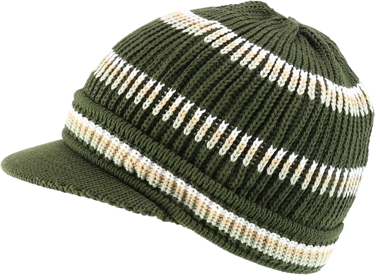 Rasta Cotton Rib Knitted Beanie Visor