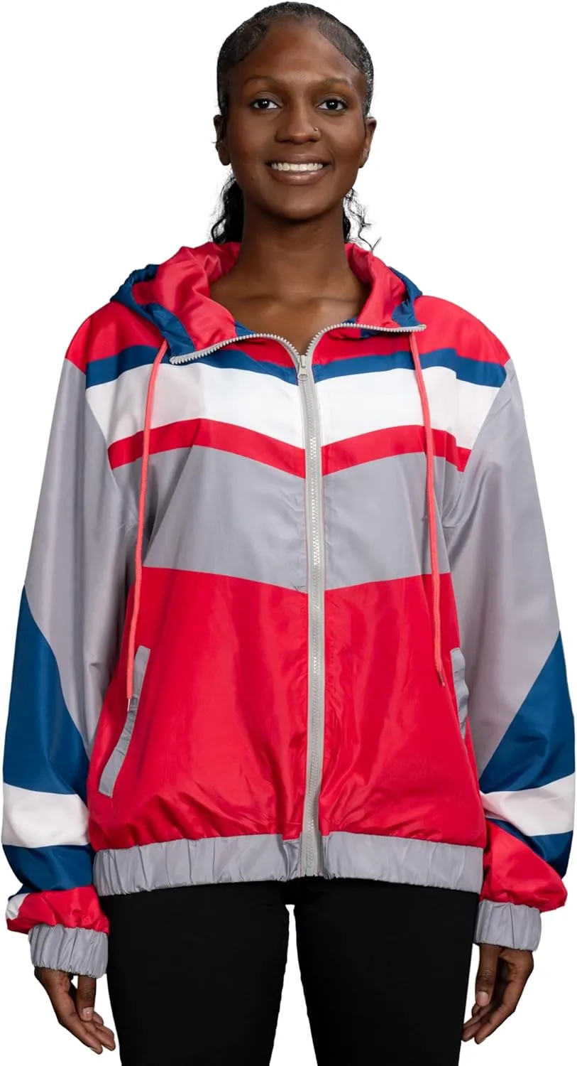 Retro Windbreaker Jacket Lightweight 80s & 90s Colorful Designs