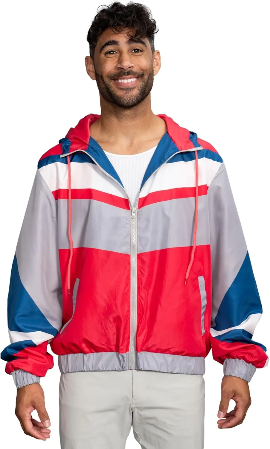 Retro Windbreaker Jacket Lightweight 80s & 90s Colorful Designs