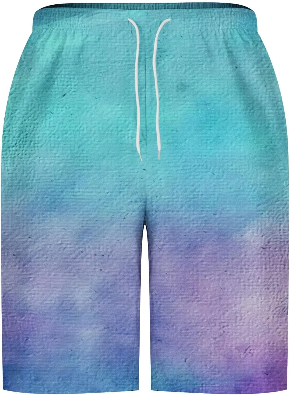 Summer Shorts for Men Gradient Lightweight Quick Dry Short Pants Hawaiian Beach Casual Crop Trouser with Pockets