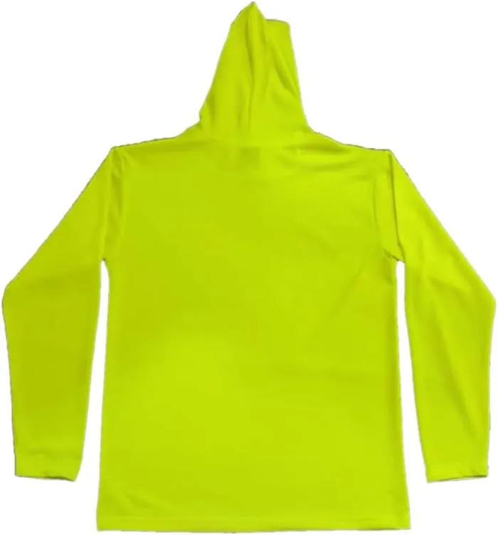 Sun Protection UPF 50  Safety Construction Work T-Shirts, High Visibility Hoodie, Polyester Long Sleeve Hooded