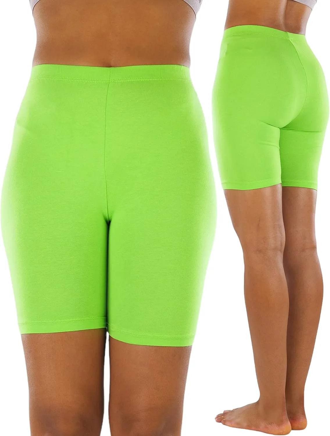 ToBeInStyle Women's Premium Trendy Cotton Biker Shorts
