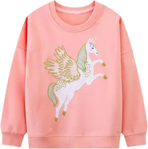 Toddler Girl Cotton Long Sleeve Sweatshirt Christmas Clothing 2-9Y