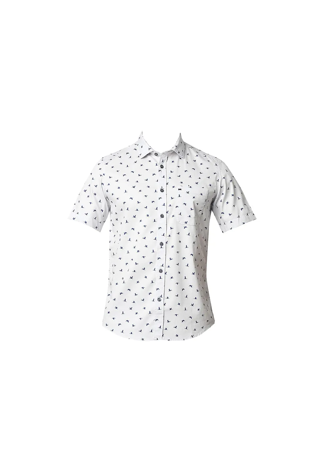 Twill Lycra Printed Halfsleeves Shirt