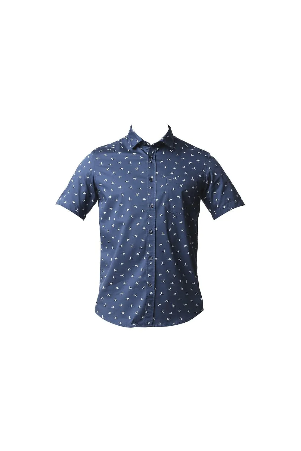 Twill Lycra Printed Halfsleeves Shirt