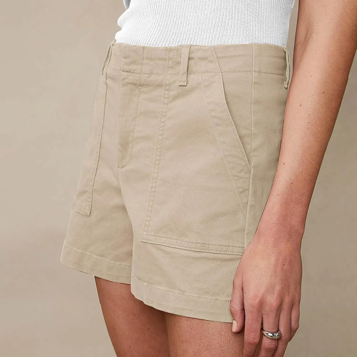 Women's High Waisted Summer Shorts Dressy Casual Pull On Shorts with Tummy Control for Vacation & Beach Outfits
