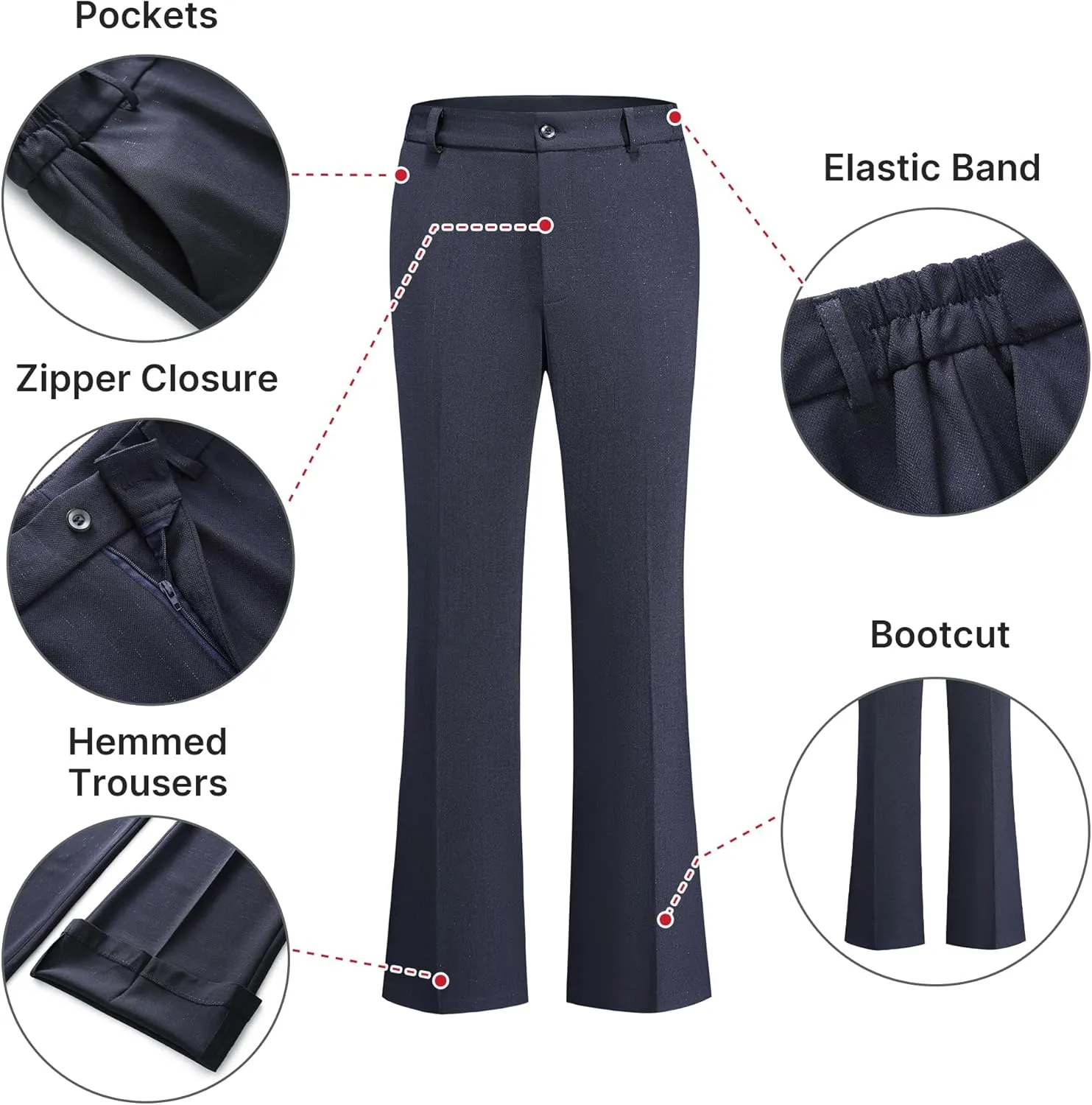 Women's Suit 2 Piece Set Pinstripe Blazer and Bootcut Dressy Pants Set for Work Office Business Outfits